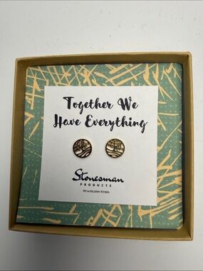 Stonesman Gold Tree of Life Stud Earrings